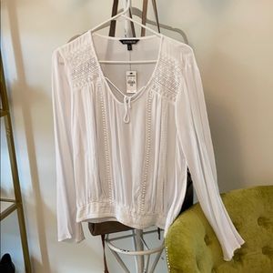 White brocade top